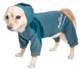 Dog Helios 'Namastail' Lightweight 4-Way Stretch Breathable Full Bodied Performance Yoga Dog Hoodie Tracksuit - Blue - Medium