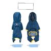 Small dog raincoat; body full surrounding; waterproof poncho pet clothes; with tow holes in the back - Lake blue - L (recommended weight 6-9 jin)