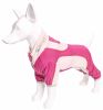 Pet Life Active 'Warm-Pup' Heathered Performance 4-Way Stretch Two-Toned Full Body Warm Up - Pink - Small