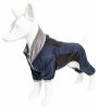 Pet Life Active 'Warm-Pup' Heathered Performance 4-Way Stretch Two-Toned Full Body Warm Up - Navy - Small