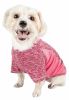 Pet Life Active 'Warf Speed' Heathered Ultra-Stretch Sporty Performance Dog T-Shirt - Pink - Large