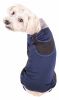 Pet Life Active 'Warm-Pup' Heathered Performance 4-Way Stretch Two-Toned Full Body Warm Up - Navy - Medium