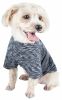 Pet Life Active 'Warf Speed' Heathered Ultra-Stretch Sporty Performance Dog T-Shirt - Black - Large