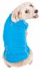 Pet Life Active 'Racerbark' 4-Way Stretch Performance Active Dog Tank Top T-Shirt - Blue - Large