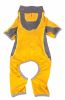 Pet Life Active 'Warm-Pup' Heathered Performance 4-Way Stretch Two-Toned Full Body Warm Up - Orange - Large