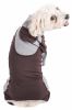 Pet Life Active 'Warm-Pup' Heathered Performance 4-Way Stretch Two-Toned Full Body Warm Up - Brown - X-Large