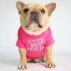 dog clothes starling English short bulldog pet clothing round collar T-shirt Teddy than panda dog clothing - Pink - M