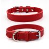 New Soft Puppy Collar For Dog And Cat; Leather Pet Collar Necklace For Small Medium Dog; adjustable dog collar - Red - M:2cm*42cm