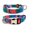 Dog Print Adjustable Collar; suitable For Large & Small Dogs - Dark Green - S