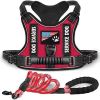 Pet Harness And Leash Set For Dog & Cat; Adjustable No Pull Service Dog Vest Harness For Walking - Red - S