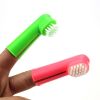 Two Headed Dog Toothbrush Set Canine Dental Hygiene Brush with 2 Finger Brushes Soft Bristles - blue