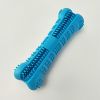 Chew Toy Stick Dog Toothbrush with Toothpaste Reservoir Natural Rubber Dog Dental Chews Care Dog Toys Bone for Pet Teeth Cleaning - Blue