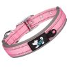 Pet dog collar; diving cloth reflective nylon collar; medium and large dog collar - Color ribbon: grey - L 2.5*(48-58)CM