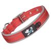 Pet dog collar; diving cloth reflective nylon collar; medium and large dog collar - Color ribbon: red - M 2.5*(38-48)CM