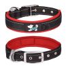 Pet dog collar; diving cloth reflective nylon collar; medium and large dog collar - Black ribbon: red - L 2.5*(48-58)CM