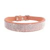 Dog Collar Crystal Glitter Rhinestone Pet Collars Zinc Alloy Buckle Collar For Small Medium Dogs Cats Chihuahua Pug Dog Collar - Brown - M