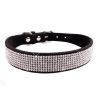 Dog Collar Crystal Glitter Rhinestone Pet Collars Zinc Alloy Buckle Collar For Small Medium Dogs Cats Chihuahua Pug Dog Collar - Black - S