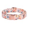 Sunflower pet collar cotton breathable dog collar pet supplies wholesale - Floral blue - S width 1.5 adjustment 26-42cm