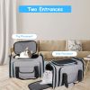 Expandable Pet Carrier Airline Approved Cat Dog Carrier Cat Collapsible Soft Carrier Bag with Removable Fleece Pad Pockets Breathable Mesh Adjustable