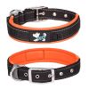 Pet dog collar; diving cloth reflective nylon collar; medium and large dog collar - Black ribbon: orange - L 2.5*(48-58)CM