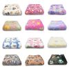 Soft and Fluffy High Quality Pet Blanket Cute Cartoon Pattern Pet Mat Warm and Comfortable Blanket for Cat and Dogs Pet Supplies - Brown bones - middl