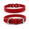 New Soft Puppy Collar For Dog And Cat; Leather Pet Collar Necklace For Small Medium Dog; adjustable dog collar - Light Brown - S:1.5cm*37cm