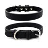 New Soft Puppy Collar For Dog And Cat; Leather Pet Collar Necklace For Small Medium Dog; adjustable dog collar - Black - S:1.5cm*37cm