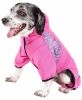 Pet Life Active 'Pawsterity' Heathered Performance 4-Way Stretch Two-Toned Full Bodied Hoodie - Pink - Medium