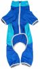 Pet Life Active 'Warm-Pup' Heathered Performance 4-Way Stretch Two-Toned Full Body Warm Up - Blue - Small