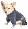 Dog Helios 'Namastail' Lightweight 4-Way Stretch Breathable Full Bodied Performance Yoga Dog Hoodie Tracksuit - Black - X-Small