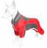 Pet Life Active 'Warm-Pup' Heathered Performance 4-Way Stretch Two-Toned Full Body Warm Up - Red - X-Small