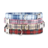 Adjustable Collar - Quick Release Metal Alloy - Pink Plaid - Large - Pink Plaid