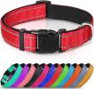 Reflective Dog Collar; Soft Neoprene Padded Breathable Nylon Pet Collar Adjustable for Medium Dogs - Red - Small (Pack of 1)