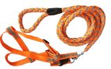 Reflective Stitched Easy Tension Adjustable 2-in-1 Dog Leash and Harness - Large