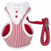 Pet Life Luxe 'Spawling' 2-In-1 Mesh Reversed Adjustable Dog Harness-Leash W/ Fashion Bowtie - Red - Medium