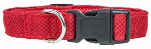 Pet Life 'Aero Mesh' 360 Degree Dual Sided Comfortable And Breathable Adjustable Mesh Dog Collar - Red - Medium