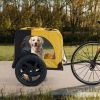 Yellow Outdoor Heavy Duty Foldable Utility Pet Stroller Dog Carriers Bicycle Trailer - as Pic