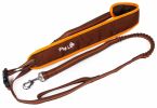 Pet Life 'Free-Fetcher' Hands Free Over-The-Shoulder Shock Absorbent Dog Leash - Brown - Small