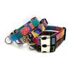 Dog Print Adjustable Collar; suitable For Large & Small Dogs - Dark Purple - L