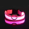 Glow-In-The-Dark Pet Collar For Dog & Cat; LED Dog Collar For Night Walking; USB charging - Pink - L