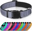 Reflective Dog Collar; Soft Neoprene Padded Breathable Nylon Pet Collar Adjustable for Medium Dogs - Gray - Small (Pack of 1)