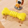 Interactive Dog Toy, Pets Dog Snack Dispenser Interactive Dog Toy Dog Treat Dispensing Yummy Bone Feeder Toy Dog Chew Toy - Yellow