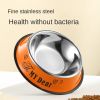 Stainless steel dog bowl; color anti-skid dog bowl; cat bowl - 16cm - Orange cartoon