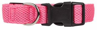 Pet Life 'Aero Mesh' 360 Degree Dual Sided Comfortable And Breathable Adjustable Mesh Dog Collar - Pink - Large