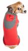 Pet Life Active 'Warm-Pup' Heathered Performance 4-Way Stretch Two-Toned Full Body Warm Up - Red - Medium