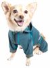 Dog Helios 'Namastail' Lightweight 4-Way Stretch Breathable Full Bodied Performance Yoga Dog Hoodie Tracksuit - Blue - Medium