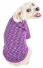 Pet Life Active 'Warf Speed' Heathered Ultra-Stretch Sporty Performance Dog T-Shirt - Purple - Large