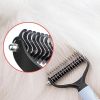 Professional Pet Deshedding Brush 2 Sided Dematting Dog Comb Cat Brush Rake Puppy Grooming Tools Undercoat Shedding Flying Hair - orange - L