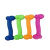 Hot Sale Pet Dog Chew Toys Rubber molar Bone Toy Aggressive Chewers Dog Toothbrush Doggy Puppy Dental Care Pet Accessories - Pink