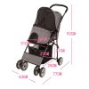 Puppy Pet Four Wheels Dog Jogger Cat Stroller Trolley, One-Click Folding Travel Pet Carrier Trolley Foldable Travel Carriage Cats Cart Pram - gray